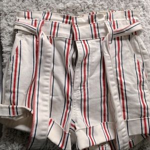 Express Tie White Jean Shorts